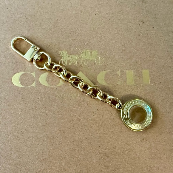 Coach Est. 1941 Gold Coin Disc Keychain Fob Bag Charm - Picture 3 of 5